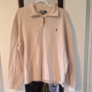 Polo by Ralph Lauren Men's Beige Zip-Up Sweater